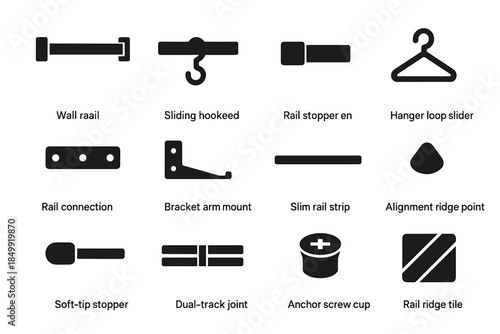 Bead cup arm laundry vector ridge screw icon alignment modern rail wall