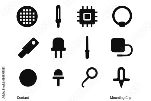 Icons icon temperature spike attachment vector rod contact cable disc shell sensor