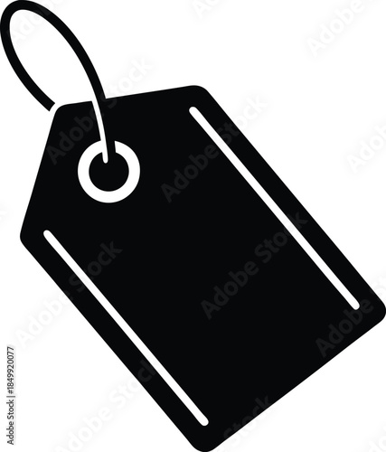 Price Tag Icon Black Vector silhouette