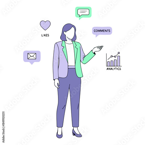 Social Media Metrics illustration vector