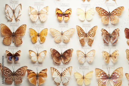 Konstfotografi Various types of butterfly specimens
