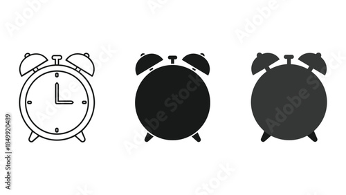 Alarm Clock Icon Set Vector Illustration