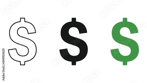 Dollar Sign Symbols in Different Colors