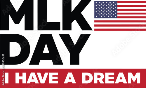 MLK Day I have a dream quote isolated on transparent background