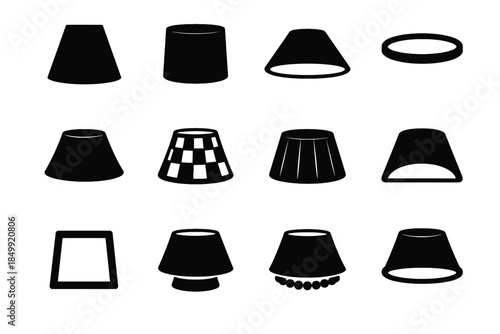 Shade icon lip cylinder edge lamp band vector tile narrow structural