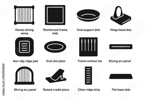 Icon vector contour frame slicing base multi oval pad slicer panel bead