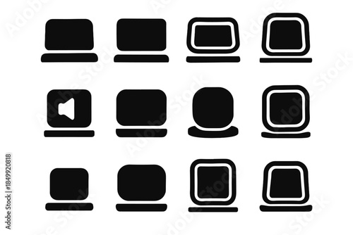 Frame rounded stable muted vector ridge timer panel icons silent icon plate