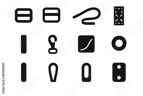 Contour line tile leash strip alignment slab adjustable stitch icon loop icons