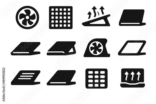 Frame mesh cooling line icon arc ridge laptop plate vector rear icons