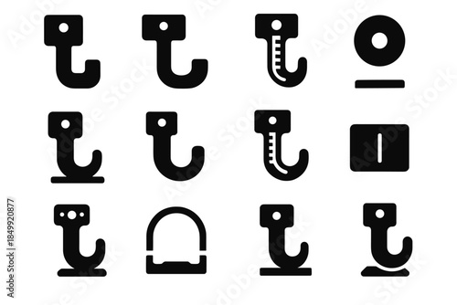 Icon arm heavy hook wide mounting smooth plate vector band base durable