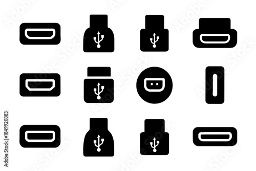 Connector icon adapter pad icons vector support band arc tile frame slab