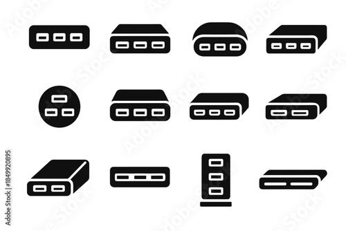 Panel adapter vector port housing icon plate contour slim multi strip triple