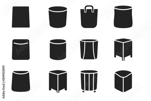 Bin arc panel tile vector cavity stabilizer laundry slab fabric pad icon