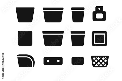 Basket icon modern band mount slab cavity connector vector bike stabilizer plate