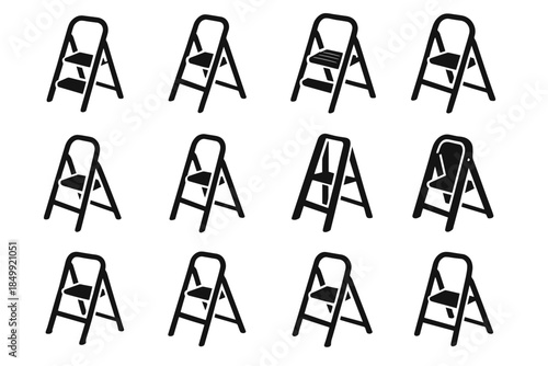 Tread step slab line bar band icons ridge plate stabilizer vector icon