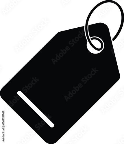 Price Tag Icon Black Vector silhouette