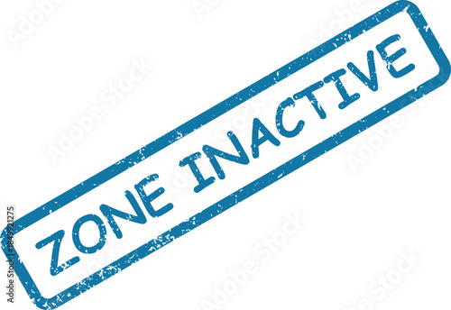 Blue textured rubber stamp impression indicating an area is currently inactive or not operational