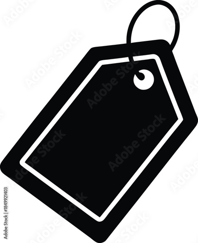 Price Tag Icon Black Vector silhouette