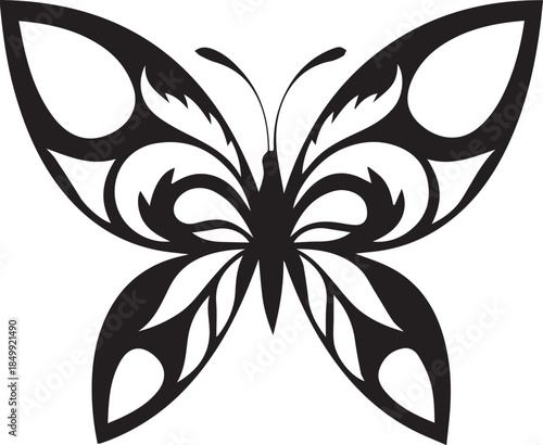 Butterfly Silhouette, tribal arrow, leaf, brush Footed Butterfly png
