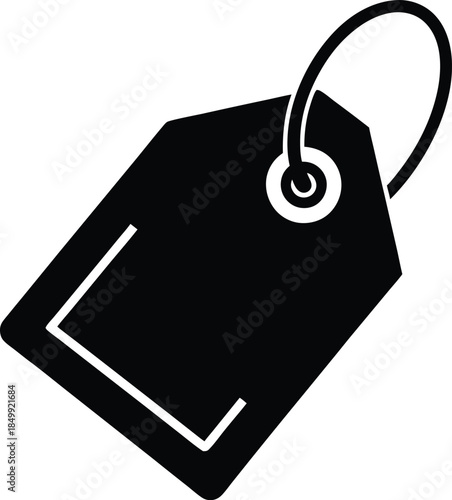 Price Tag Icon Black Vector silhouette