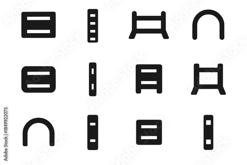 Slab vector mount rung rounded strip modern support icons compact icon cavity