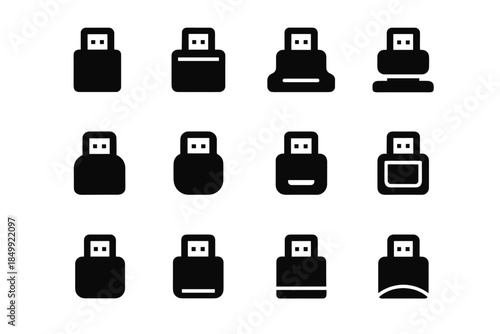 Vector ridge icon cavity bar contour usb edge smooth adapter rounded