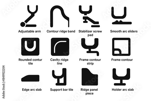 Vector water compact stabilizer adjustment strip arm slab tile holder adjustable icon