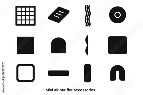 Accessory stabilizer strip vector icon tile compact air mini purifier ridge bar