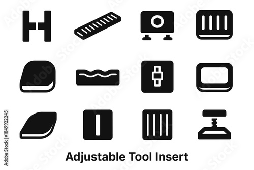Tool vector icons adjustable band support strip slab cavity modern base tile
