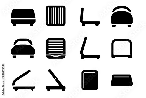 Compact cavity foot ridge pads grill panel slab vector edge icon icons