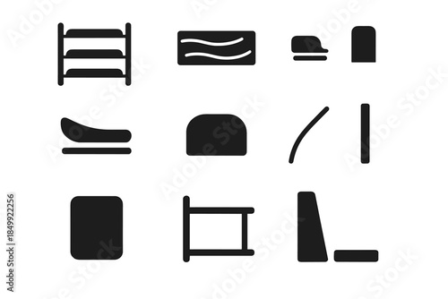 Multi ridge tier compact shoe vector icon tile stabilizer rack edge line