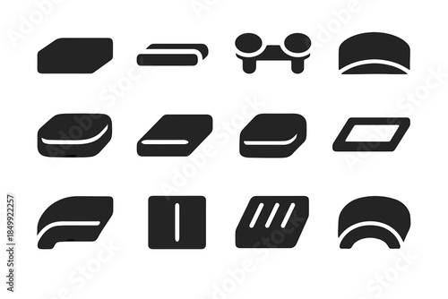 Vector smooth icon compact feet slab ridge tile bottom grill support press