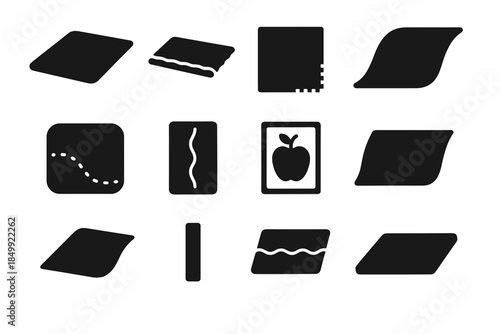 Arc smooth vector piece strip plate produce wrap reusable icon slab bar