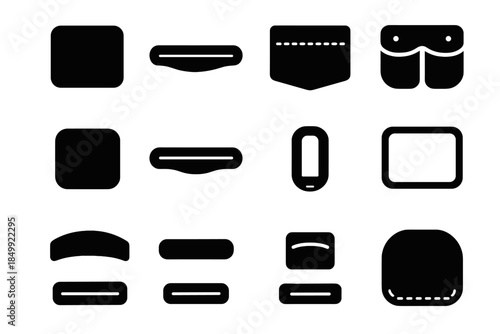 Tool slab ridge smooth vector tile contour leather strip belt icon support