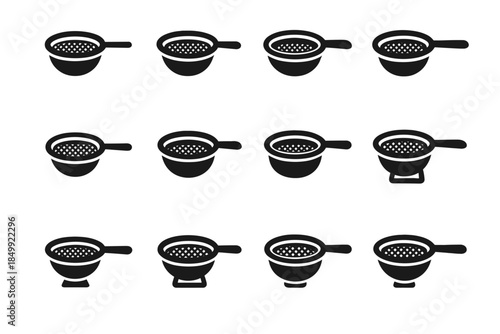 Mini tile slab rounded mesh bowl strainer stabilizer ridge kitchen small vector