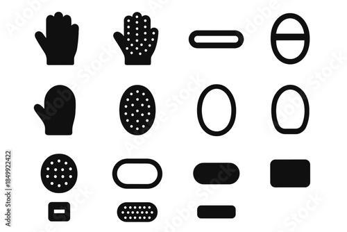 Bathing rounded icon vector contour strap palm glove pet piece arc ridge