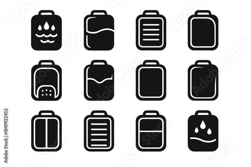 Bar ridge compact icons tile travel contour piece vector waterproof arc icon