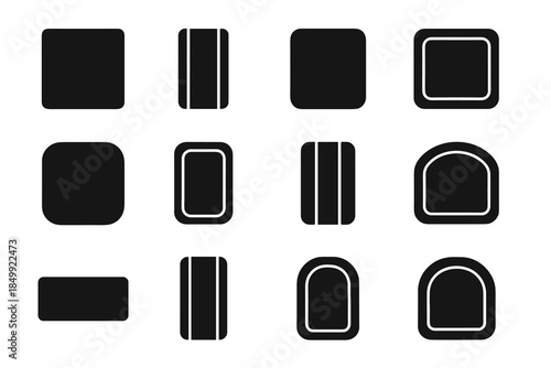 Back icon strip vector magnetic arc frame knife compact smooth tile ridge