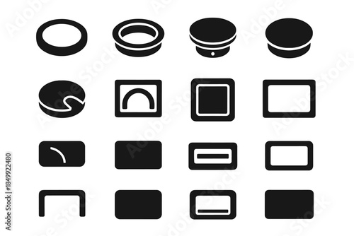 Vector pad icon cap ridge arc desk slab support contour cavity grommet