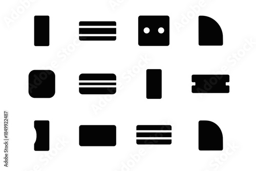 Icon mount contour smooth spacer strip band vector arc rounded knife magnetic