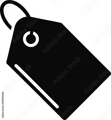 Price Tag Icon Black Vector silhouette