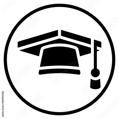 graduation cap glyph icon