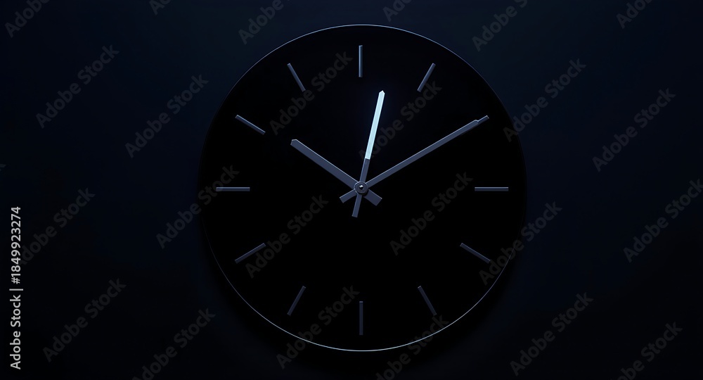 custom made wallpaper toronto digitalModern clock with glowing blue hands on dark background