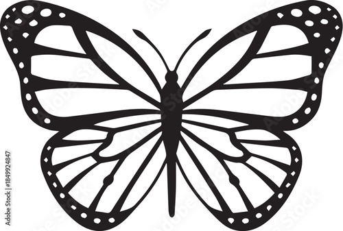 Monarch butterfly Insect Black and white, Black And White Cartoon, white, leaf png