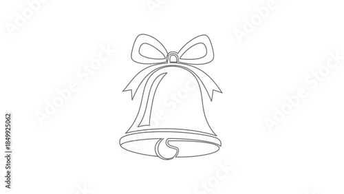 Continuous line drawing of wedding bells