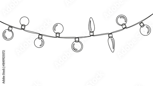 christmas lights on a wire