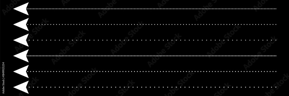 Obraz premium Set of long dashed, dotted lines. Different lines for notebook pages, divider border