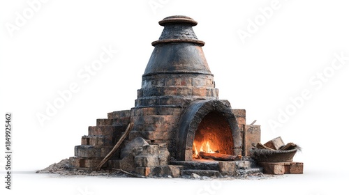 Ancient Brick Kiln: A majestic brick kiln stands as a testament to craftsmanship and history, its weathered facade hinting at the fiery process within, where raw materials are transformed. 