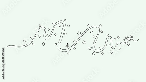 abstract floral vector ornament with swirling decorative elements	
