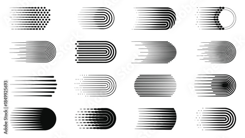 Abstract geometric patterns a collection of dynamic black and white line arrangements